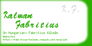 kalman fabritius business card